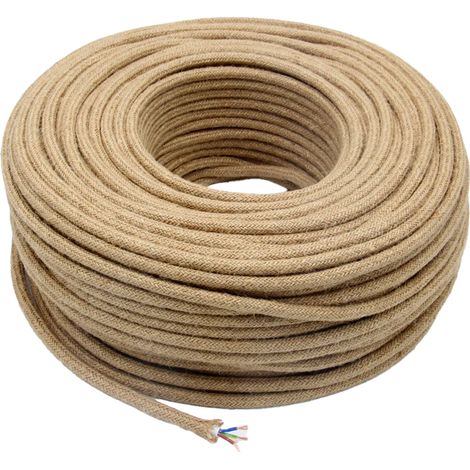 10 Meter langes Elektrokabel, 2-adriges Leinen-Beleuchtungskabel, Vintage-Kupferkabel, industriell geflochtenes Kabel für DIY-Pendelleuchten