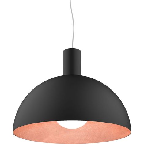 LUMICOM  ZENIT Sospensione, 1xE27, max 42W, metallo, nero opaco/foglia rame, D.40cm