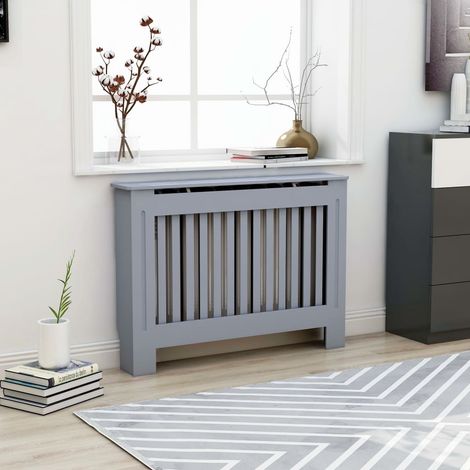 vidaXL Radiator Cover Grey 112x19x81,5 cm Engineered Wood