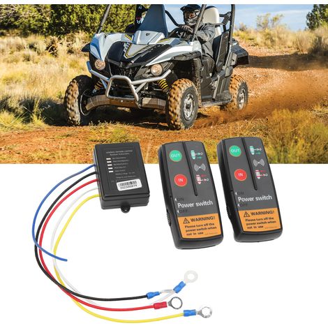 Universelles drahtloses Fernbedienungsset für 12V/24V-Gleichstromwinden (2 Fernbedienungen + 1 Empfänger, CJ47-002) (mit eingebautem Akku) (1/5)