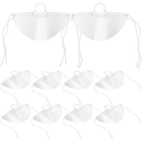 Holibanna 10 pièces Lot de Masques Transparents Anti-buée Plastique Protection Respiratoire Claire et Respirante Couvre-Nez et Bouche Réutilisable pour Chefs et Restauration (1/5)