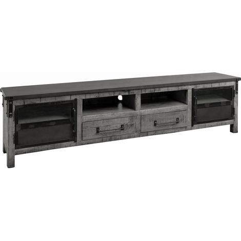 Mobile TV Mango grigio Laccato 220x40x60 cm (BxTxH) montato HEAVY INDUSTRY 135 (1/4)