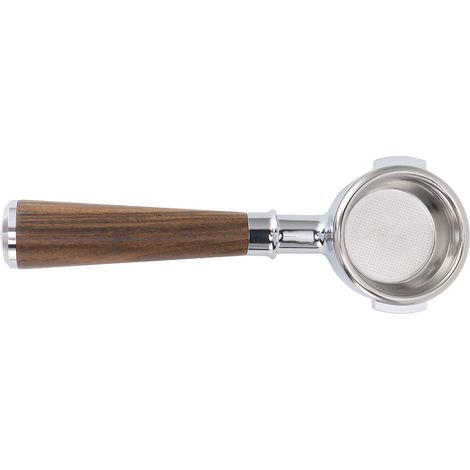 Bodenloser 58-mm-2-Ohr-Filterhalter aus Aluminiumlegierung mit Filterkorb aus schwarzem Rosenholz. (1/5)