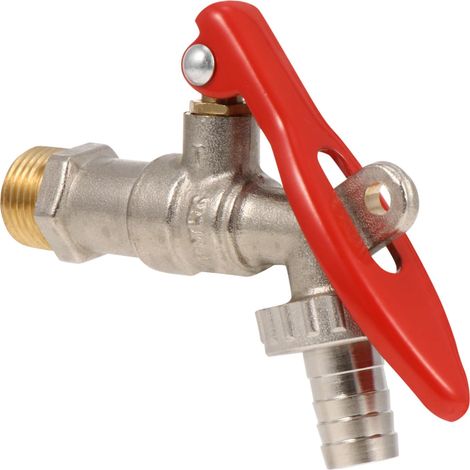 Robinet de Jardin Laiton Nickelé Buse Arrosage Manuelle Résistante Gel Soleil Raccord Rapide Irrigation Extérieure Arrosage Balcon (1/5)