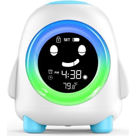 Réveil électronique pingouin avec écran LCD et veilleuse, idéal pour les chambres d'enfants (1/4)