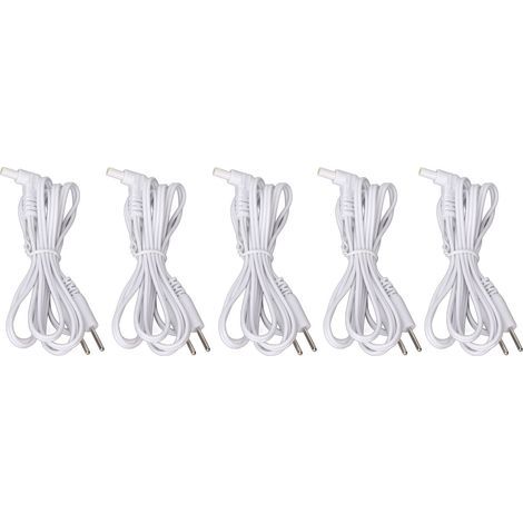 Électrodes de rechange TENS 5 fils blancs 2,35 mm avec connecteurs 2 broches pour massages électro-stimulation (1/5)