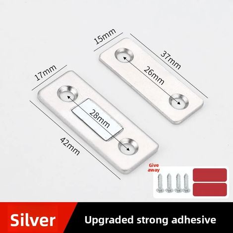 (1 pièce B) Loquet magnétique de porte ultra-mince, fixation pour porte coulissante, déverrouillage sans joint - Idéal pour les portes coulissantes (1/5)