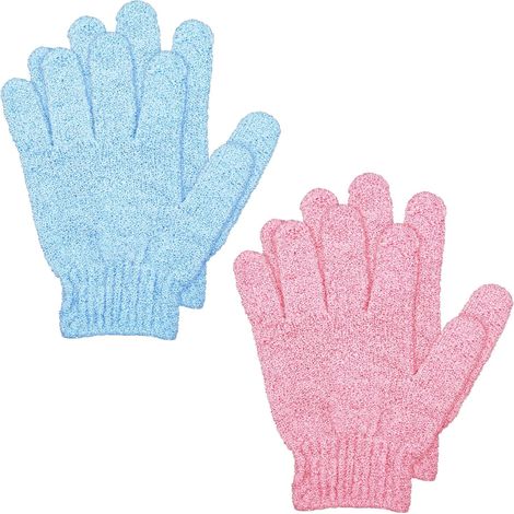 paires de gants exfoliants, gants de bain, double face, pour la douche, le spa et le massage, pour éliminer les peaux mortes et nettoyer en profondeur les pores. (1/5)