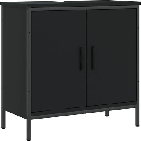 Waschbeckenunterschrank Schwarz 60x30x60 cm Holzwerkstoff vidaXL