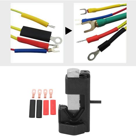 Pince à sertir manuelle avec un système de poids pour un sertissage sûr et non détachable, et équipée de borniers de 1/4". (1/5)