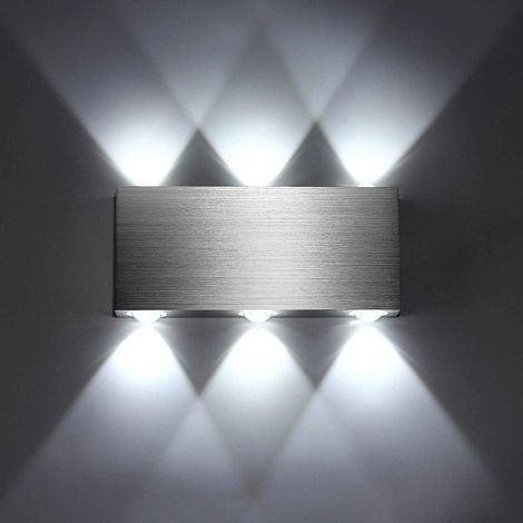 Applique da parete a LED da 18W — Lampada moderna quadrata in alluminio, con illuminazione verso l'alto e verso il basso, ideale per camere da letto e uffici (luce bianca fredda) (1/5)