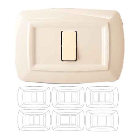 PLAQUE DE COUVRE-INTERRUPTEURS « ROND » IVOIRE pour UNEL