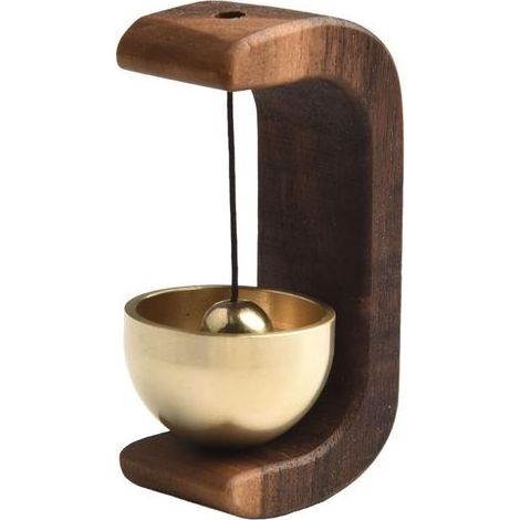 Carillon éolien de porte en cuivre pur fait à la main avec fixation magnétique de réfrigérateur pour entrée, décoration de jardin et rappel d'ouverture de porte (B) (1/5)