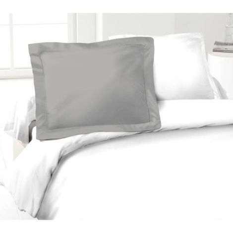 Taie d’oreiller coton LOVELY HOME lot de 2 gris clair 50 x 70 cm OEKO-TEX (1/4)