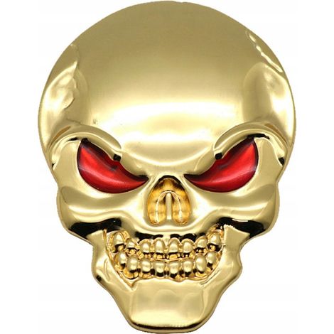 Adesivo EMBLEMA 3D TESCHIO per moto Auto GOLD (1/2)