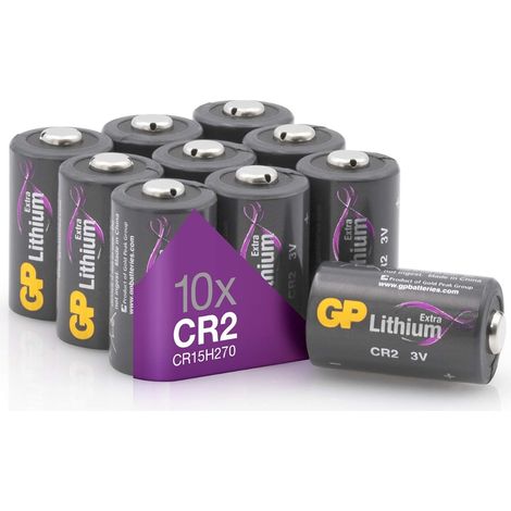 Piles CR2 Lot de 10 - Batteries DLCR2 Lithium 3V - GP Extra (1/5)