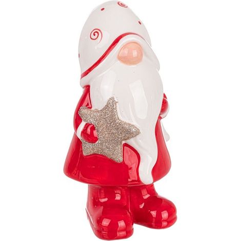 Babbo Natale "Cheerful" in porcellana con stella per decorazione natalizia (1/2)