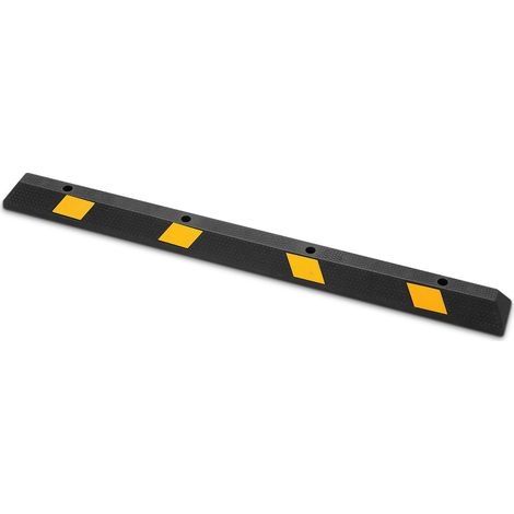 Butée de stationnement pour garage 184 cm, butée de roue robuste en caoutchouc, butoir de stationnement avec bandes réfléchissantes, pour voitures, camionnettes, camions, pneus, roue, pare-chocs (1/5)