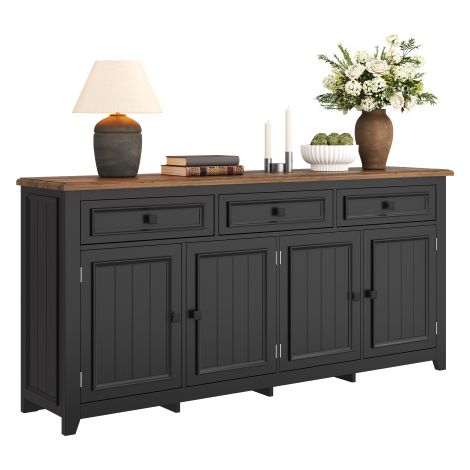 Buffet Moderne et Minimaliste pour Salon – Meuble de Rangement Modulaire avec Étagères et Portes, Ensemble de Salle à Manger Polyvalent (160 x 35 x 76 cm)