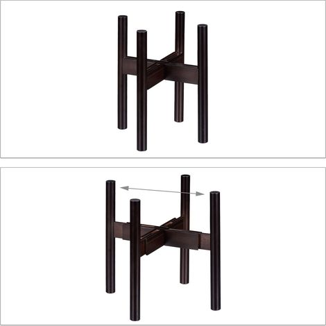 Soporte para plantas ajustable adaptable de 40 x 30 cm para decoración de interiores de bambú marrón 130007661 (1/4)