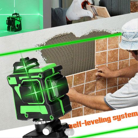 3D-360°-Drehlaser-Nivelliergerät, 1/4-Zoll-Schraubsockel, 12 Linien, Tapezierwerkzeug (1/5)