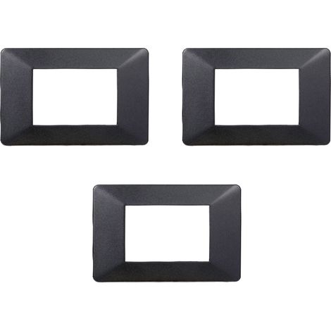 gloca Placche Plastica Compatibili Plana (3 Pezzi Acciaio scuro, 3 Posti) (1/4)