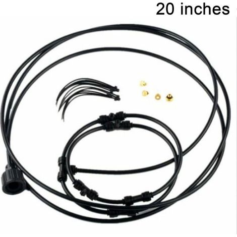 1 Kit brumisation, buse laiton noir, anneau 20 pouces, système refroidissement ventilateur, terrasse jardin (1/5)