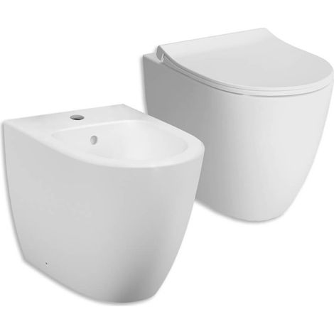 Sanitari Vitra filo muro di colore bianco opaco e scarico rimless (1/5)