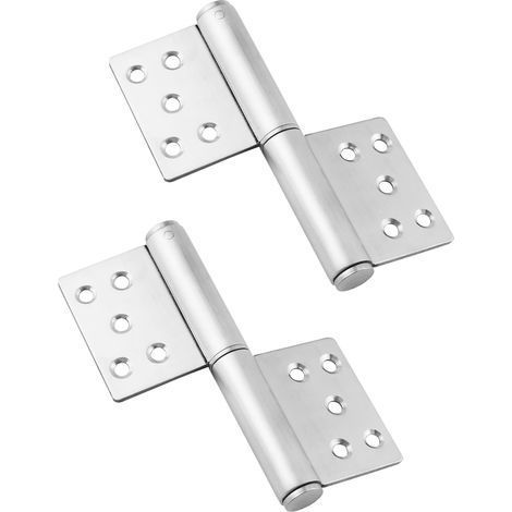 2 Charnières, Acier Inoxydable, Ouverture 360 Degrés, Visser, Bois Métal, Charge 80kg (1/5)