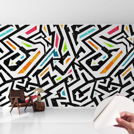 Papier peint autocollant avec imprimé pour décoration intérieure pour rénovation a motif Mosaïque abstraite 416x254 cm (1/5)