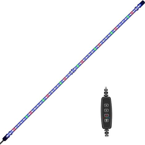 1 Lampe Aquarium Submersible LED,Minuteur et Variateur,3 Modes Lumineux,96 LEDs,112cm,Pour Eau Douce et Marine (1/5)
