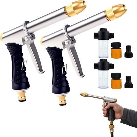 Pistolet nettoyeur haute pression domestique en 2 pièces, pistolet de pulvérisation réglable et pot de mousse, adapté aux voitures (1/5)