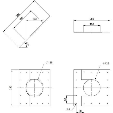 ATEC Abdeckblende f.innen u.außen geteilt DN80/125 weiß bis 45° Neigung, 1429 (1/3)