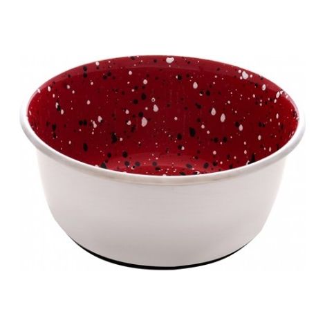 Dogit Comedero AceroInox, Red Speckle, 950 ml.