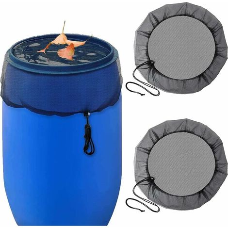 Filet pour Citerne de Pluie Housse pour Tonneau de Pluie Ronde Filet de Protection Réglable pour Tonneau de Pluie avec Cordon de Serrage Bâche de Qualité Supérieure 2Pcs(Ø95cm) (1/5)