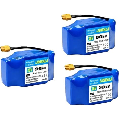 Batterie Lithium-Ion, Capacité de 20000mAh, Caractéristiques de Sécurité Intégrées, 36v 20000mAH-3PCS (1/2)