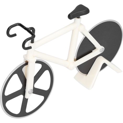 Fahrradförmiger Pizzaschneider mit Kunststofffuß – Küchenhelfer zum Backen und Pizzaschneiden (1/5)