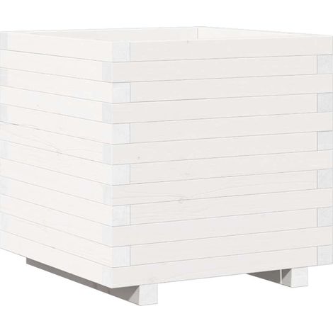Maison Exclusive - Fioriera da Giardino Bianca 50x50x49,5cm Legno Massello di Pino