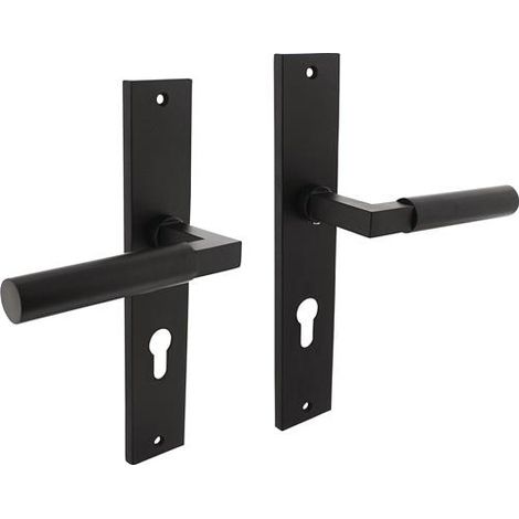 Juego  de  escudos  de  estilo  arquitectónico  de  zamak  F71  negro  PZ  72mm  DIN  I/D  INTERSTEEL (1/2)