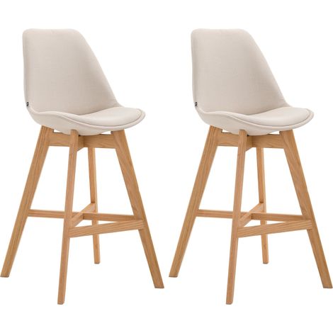 Set 2x Taburete Cannes en Tela Crema Natural (1/5)