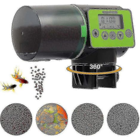 Distributeur de nourriture pour poissons d'aquarium KF avec minuterie rechargeable et câble USB WHBYV (1/4)