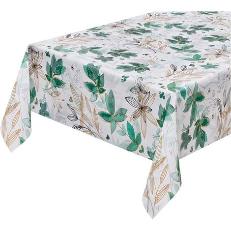 Tovaglia Cucina Moderna Antimacchia Plastificata Cerata Copritavolo Fiori Stilizzati - 140x260 Cm