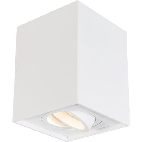 IluminaShop - Plafon de Superficie Basculante Cuadrado Blanco para GU10 (1/2)