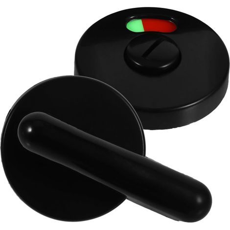 1 verrou à clé avec indicateur de confidentialité pour salle de bain, verrou de toilette en nylon noir (1/5)