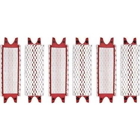 Lot de 6 têtes de balai plates en microfibre – Compatibles Vileda UltraMax – Lavables en machine – Nettoyage sols durs efficace (1/4)