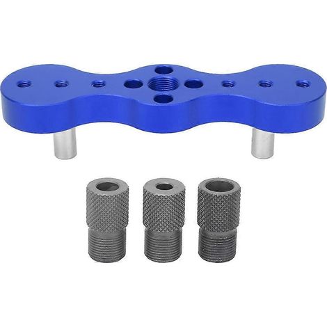 Gabarit de perçage pour tourillons en menuiserie\n\nPoseur en alliage d'aluminium, alésoir de 6/8/10 mm, bleu