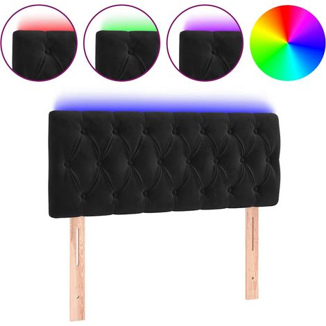 Maison Exclusive - Cabecero con LED de terciopelo negro 100x7x78/ (1/5)