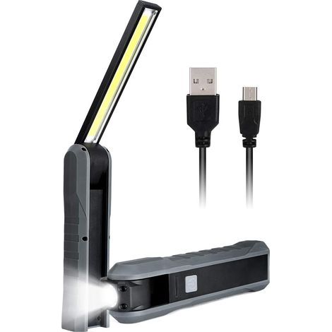 LED-Arbeitsleuchte, Taschenlampe, USB-wiederaufladbar, COB-Werkstattleuchte, Batterie mit Haken, Magnetfuß, Inspektionsleuchten für Zuhause, Garage, Büro, Arbeitsbereich. (1/5)