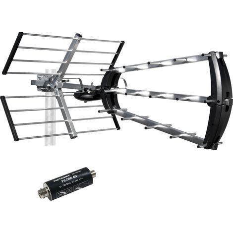 Metronic 415044 - Antenna tripla + filtro 4G HDMI, colore: Argento
