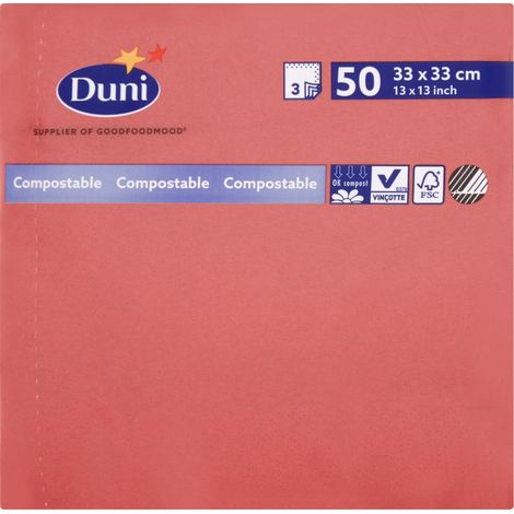 Duni Servietten bordeaux 33 x 33 cm - 50er Pack Servietten (1/2)